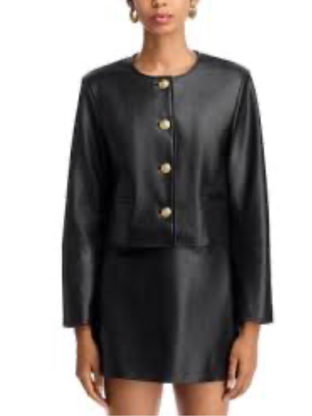French Connection Dessa Faux Leather Jacket NWT Sz 0 Ret $178